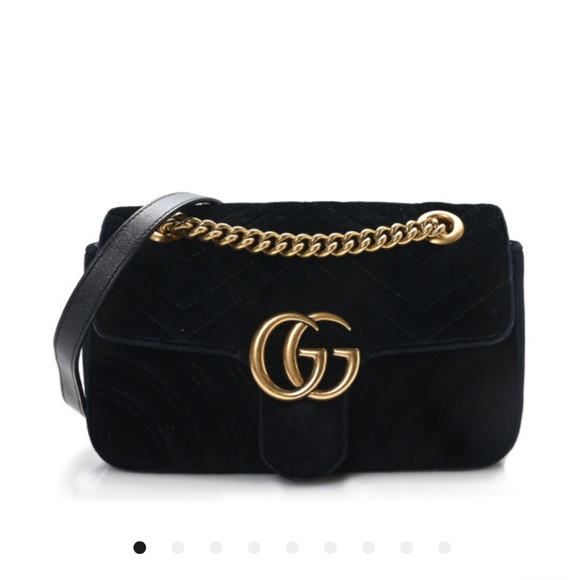 Gucci Handbags - GUCCI Marmont Velvet in Black.